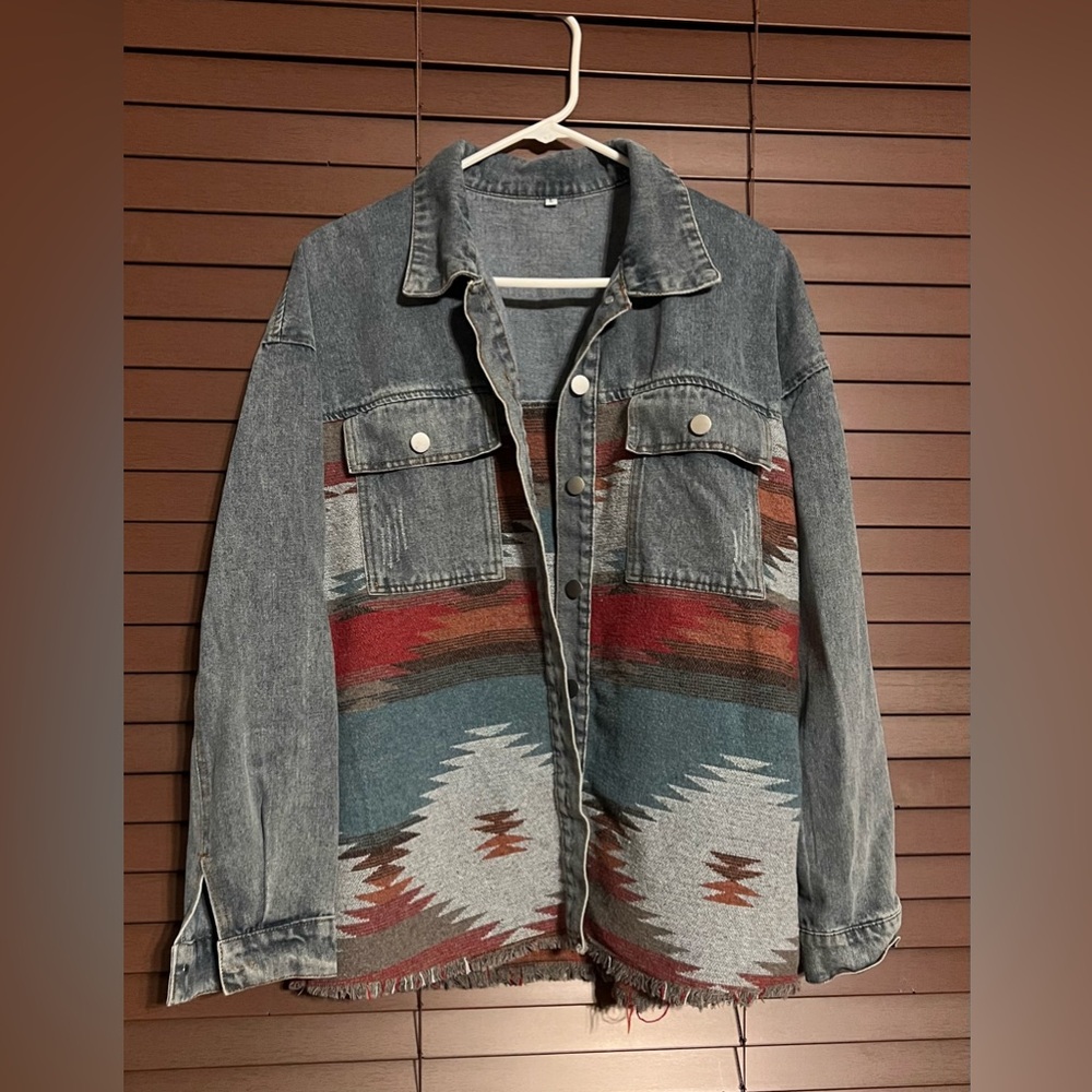 Navajo Tribal Jean Jacket Size Large